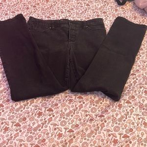 black straight leg jeans